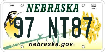 NE license plate 97NT87