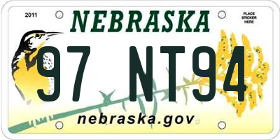 NE license plate 97NT94