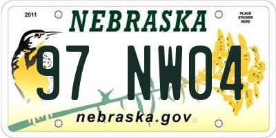 NE license plate 97NW04