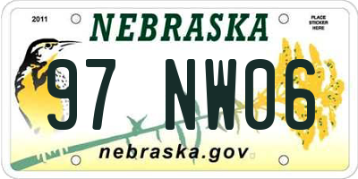 NE license plate 97NW06