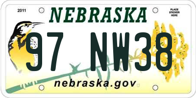NE license plate 97NW38