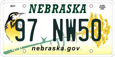 NE license plate 97NW50