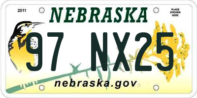 NE license plate 97NX25