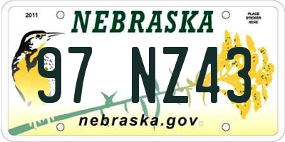 NE license plate 97NZ43