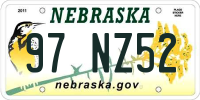 NE license plate 97NZ52