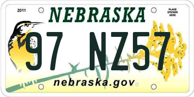 NE license plate 97NZ57
