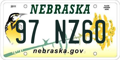 NE license plate 97NZ60