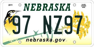 NE license plate 97NZ97