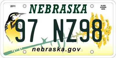 NE license plate 97NZ98