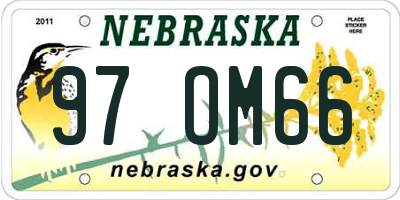 NE license plate 97OM66