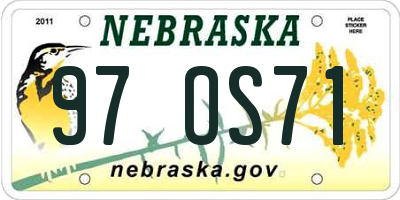 NE license plate 97OS71