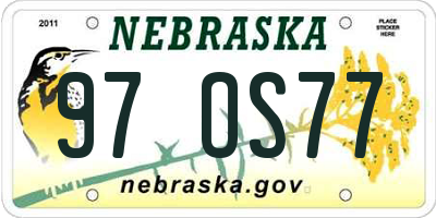 NE license plate 97OS77