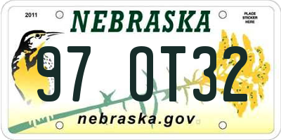 NE license plate 97OT32