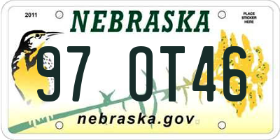 NE license plate 97OT46