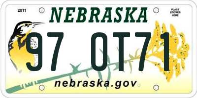 NE license plate 97OT71