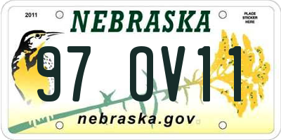 NE license plate 97OV11