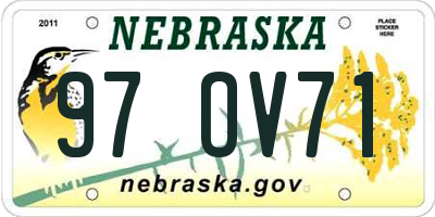 NE license plate 97OV71