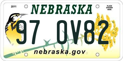 NE license plate 97OV82