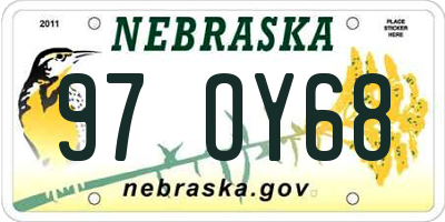 NE license plate 97OY68