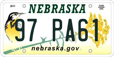 NE license plate 97PA61