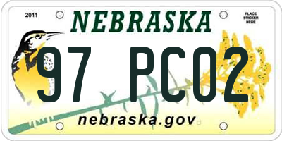NE license plate 97PC02