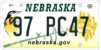 NE license plate 97PC47