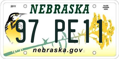 NE license plate 97PE11