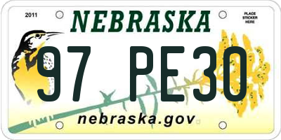 NE license plate 97PE30