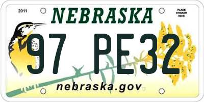 NE license plate 97PE32
