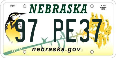NE license plate 97PE37