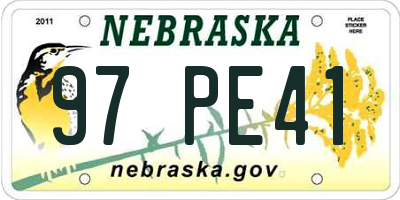 NE license plate 97PE41