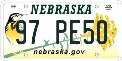 NE license plate 97PE50
