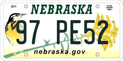 NE license plate 97PE52