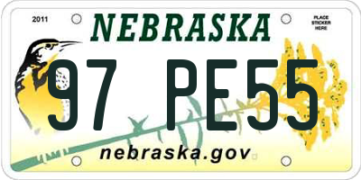 NE license plate 97PE55