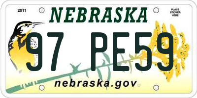 NE license plate 97PE59