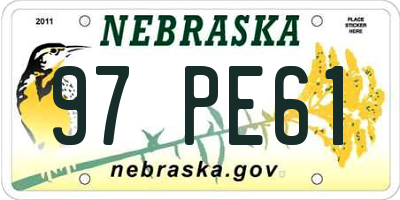 NE license plate 97PE61