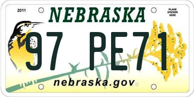 NE license plate 97PE71