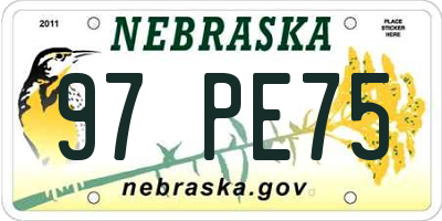NE license plate 97PE75