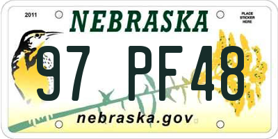NE license plate 97PF48