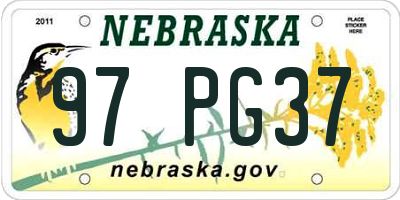 NE license plate 97PG37