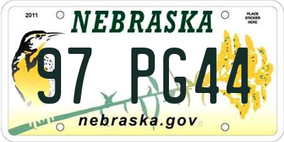 NE license plate 97PG44
