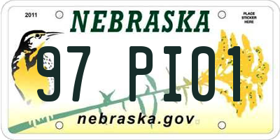 NE license plate 97PI01