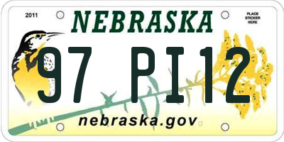 NE license plate 97PI12