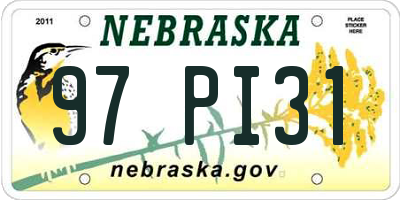 NE license plate 97PI31