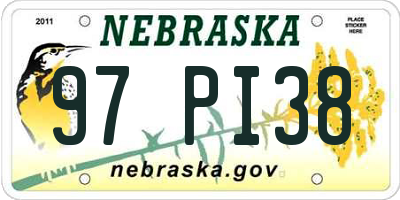 NE license plate 97PI38