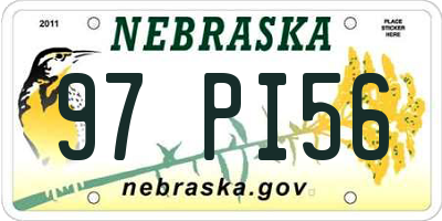 NE license plate 97PI56