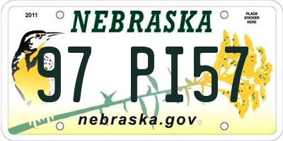 NE license plate 97PI57