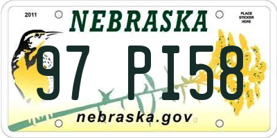 NE license plate 97PI58