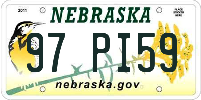 NE license plate 97PI59