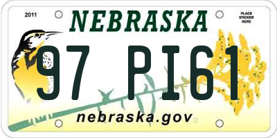 NE license plate 97PI61
